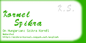 kornel szikra business card